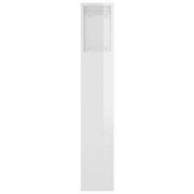 vidaXL Uzglavlje s ormarićem visoki sjaj bijelo 220x18,5x104,5 cm