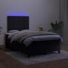 vidaXL Krevet box spring s madracem LED crni 120 x 190 cm bar&scaron;unasti