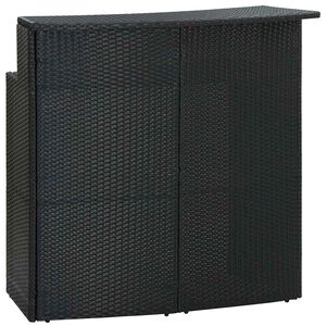 vidaXL Vrtni barski stol crni 120 x 55 x 110 cm od poliratana