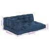 vidaXL Jastučić za paletni kauč 3 pcs Indigo 120 x 80 x 38 cm Tkanina