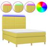 vidaXL Krevet box spring s madracem LED zeleni 140x200 cm od tkanine