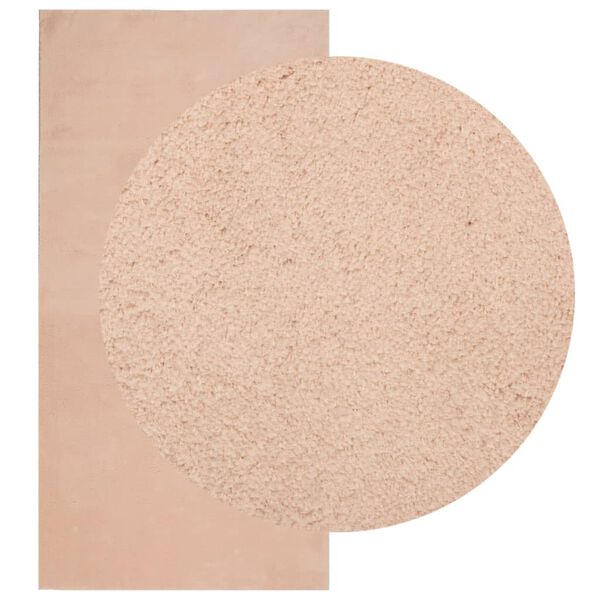 vidaXL Tepih HUARTE kratkih vlakana mek i perivi ružičasti 100x200 cm