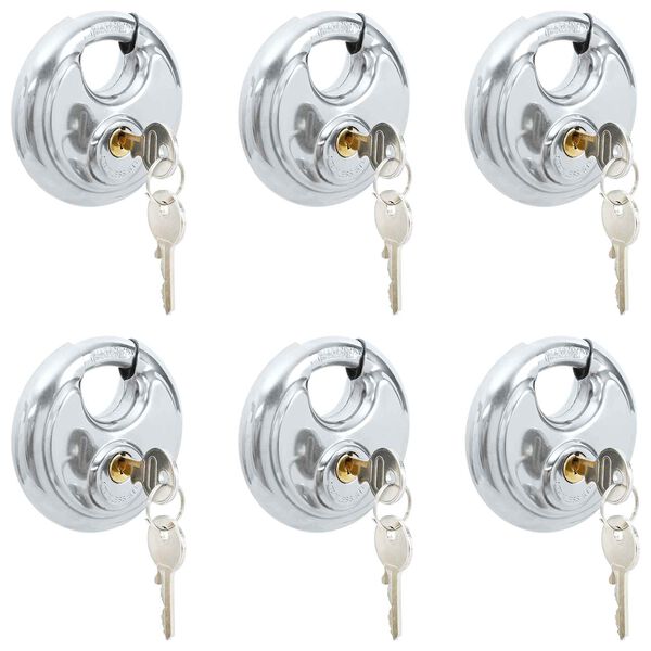 vidaXL Brave sa ključevima 6 pcs Srebrno 9 x 2.8 x 9 cm