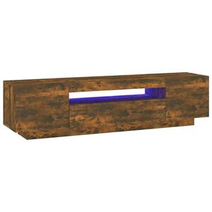 vidaXL TV ormarić s LED svjetlima boja dimljenog hrasta 160x35x40 cm