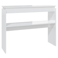 vidaXL Konzolni stol visoki sjaj bijeli 102 x 30 x 80 cm od iverice