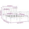 vidaXL Okvir za krevet od masivnog drva bijeli 140 x 190 cm