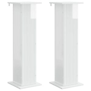 vidaXL Stalak za biljke 2 pcs Bijela visokog sjaja Konstruirano drvo