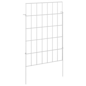 vidaXL Ograda za vrt s kolčićima 48 kom. 35 x 50 cm Pocinčani čelik