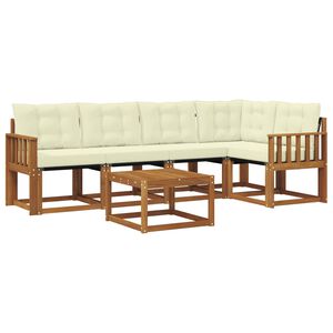 vidaXL Set vanjskih sofa 6 kom. Prirodna i krem