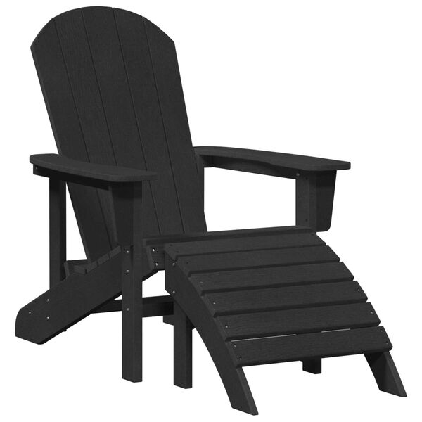 vidaXL Adirondack stolica s jastukom Crna 74 x 82 x 92cm HDPE