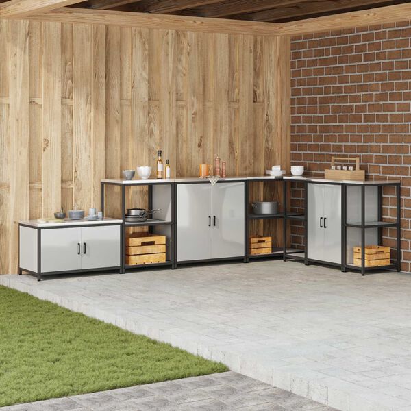 vidaXL Kuhinjsko skladi&scaron;tenje s policom Srebrno 60 x 50 x 92 cm Čelik