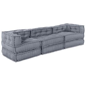 vidaXL Modularna sofa Tkanina Siva 210 x 70 x 56 cm