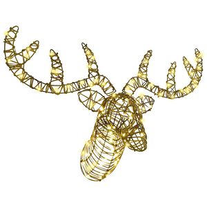 vidaXL Reindeer vuče saonice Topla bijela 68 x 36,5 x 62,5 cm Ratan