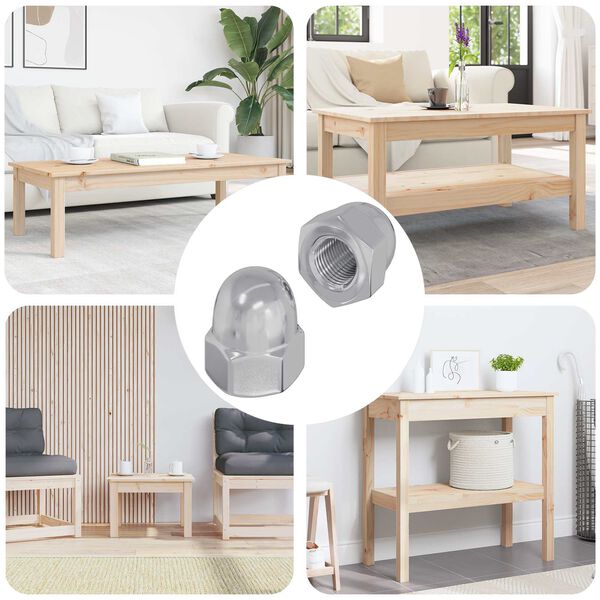 vidaXL Žižak matice 2 pcs Srebrno 12,8 x 12,8 x 6,5 cm Čelik