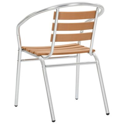 vidaXL Složive vrtne stolice od aluminija i WPC-a 4 kom srebrne