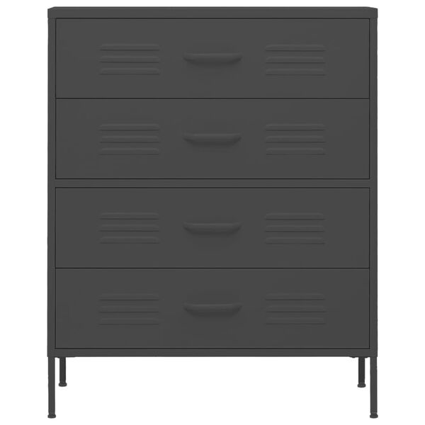 vidaXL Ladičar antracit 80 x 35 x 101,5 cm čelični