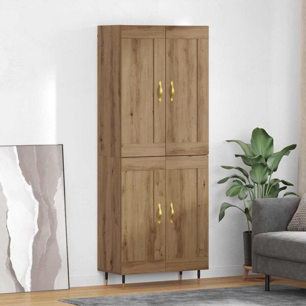 vidaXL Highboard Umjetnički hrast 69,5 x 34 x 90 cm Konstruirano drvo