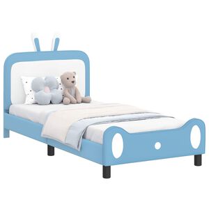 vidaXL Krevet za djecu s uzglavljem Plava 80 x 200 cm PU