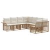 vidaXL Set vanjskih sofa 8 pcs Prirodna i krema bijela Poliester