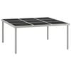 vidaXL Vrtni blagovaonski stol 170 x 170 x 74,5 cm od stakla i čelika