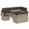 vidaXL 9-dijelni set vrtnih sofa od poliratana s jastucima sivi