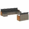 vidaXL 9-dijelni set vrtnih sofa od poliratana s jastucima sivi