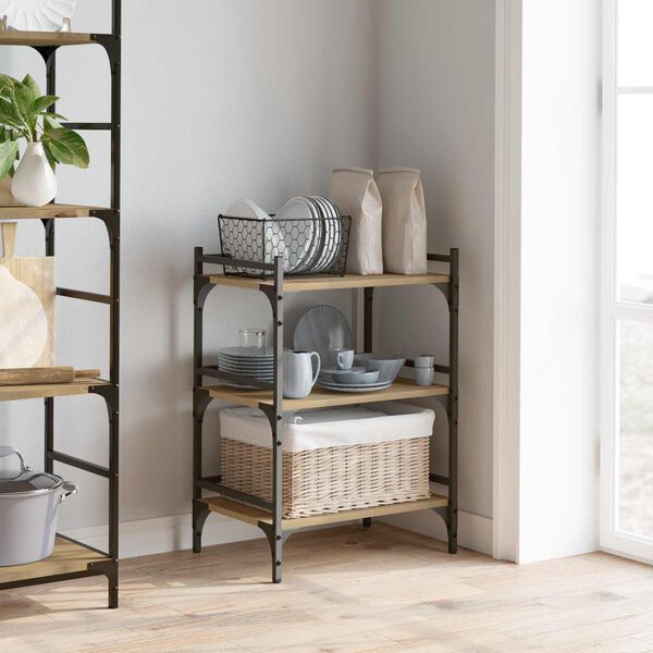 vidaXL Kuhinjski kolica Umjetnički hrast 50 x 35 x 75.5 cm