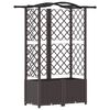 vidaXL Povi&scaron;eni krevet s mrežom i krovom Smeđa 122 x 40 x 138 cm PP