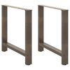 vidaXL Noge za blagovaonski stol Prirodni čelik 2 kom 80 x (72-73) cm Čelik