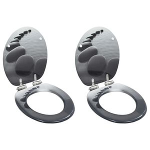 vidaXL Toaletna daska s mekim zatvaranjem 2 kom MDF uzorak kamenja