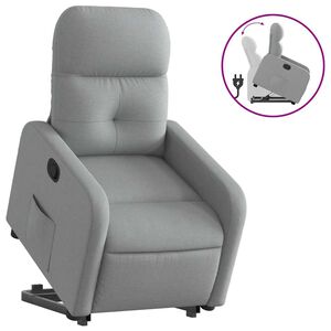 vidaXL Naslonjač na podizanje od tkanine smeđi