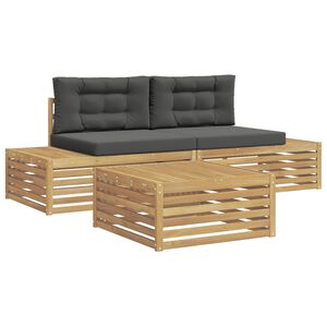 vidaXL 4 kom. Set vanjskih sofa Poliester Bijela