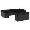 vidaXL 13-dijelni set vrtnih sofa s jastucima poliratan crni