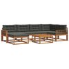 vidaXL Set vanjskih sofa s jastukom 7 pcs Prirodna i antracit