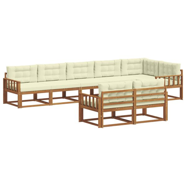 vidaXL Set vanjskih sofa s jastukom 8 pcs Prirodna i krem