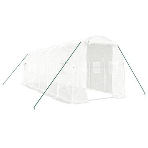 vidaXL Staklenik s čeličnim okvirom bijeli 12 m&sup2; 6 x 2 x 2 m