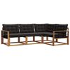 vidaXL Set vanjskih sofa 4 kom. Prirodna i crna