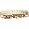 vidaXL Set vanjskih sofa s jastukom 7 pcs Prirodna i krem