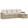 vidaXL 5-dijelni vrtni set sofa s jastucima bež od poliratana