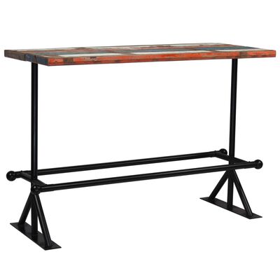 vidaXL Barski stol od masivnog obnovljenog drva 150 x 70 x 107 cm višebojni