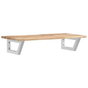 vidaXL Zidna polica za umivaonik od čelika i masivnog bagremovog drva