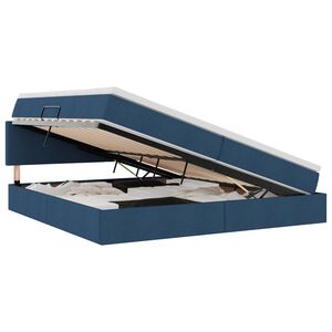 vidaXL Krevet s prostorom za pohranu s LED-om Plava 200 x 200 cm