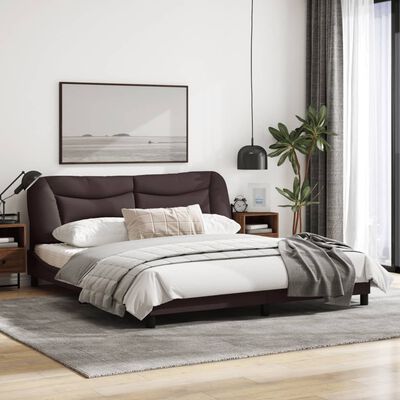 vidaXL Okvir za krevet s uzglavljem tamnosmeđi 180x200 cm od tkanine