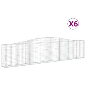vidaXL Lučne gabionske ko&scaron;are 6 kom 400x30x80/100 cm pocinčano željezo