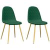 vidaXL Blagovaonske stolice 2 kom tamnozelene baršunaste