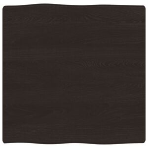 vidaXL Stolna ploča tamnosmeđa 60x60x(2-4) cm obrađena hrastovina
