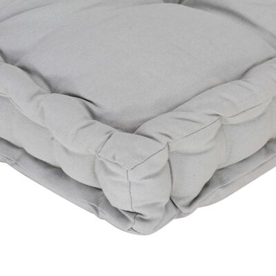 vidaXL Paletni podni jastuk pamučni 120 x 80 x 10 cm sivi