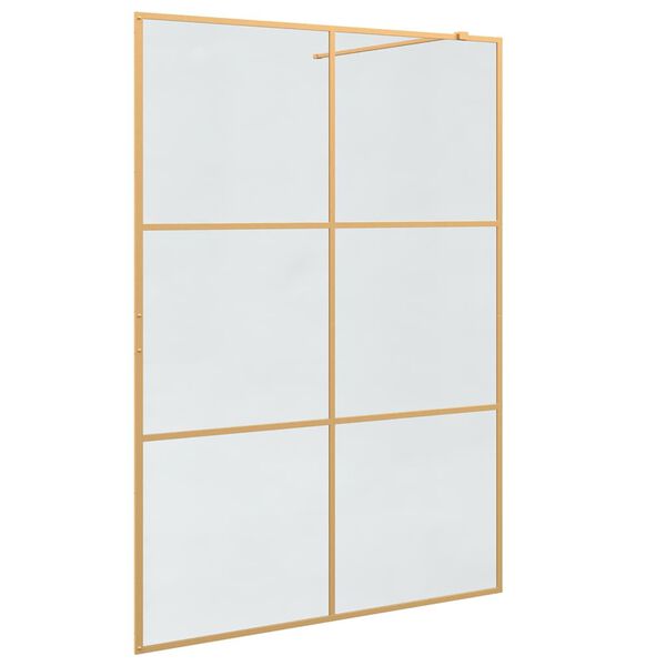 vidaXL Zid za walk-in tu&scaron; Zlatno 140 x 195 cm Staklo otporno na udarce