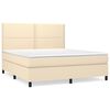 vidaXL Krevet s oprugama i madracem krem 160x200 cm od tkanine