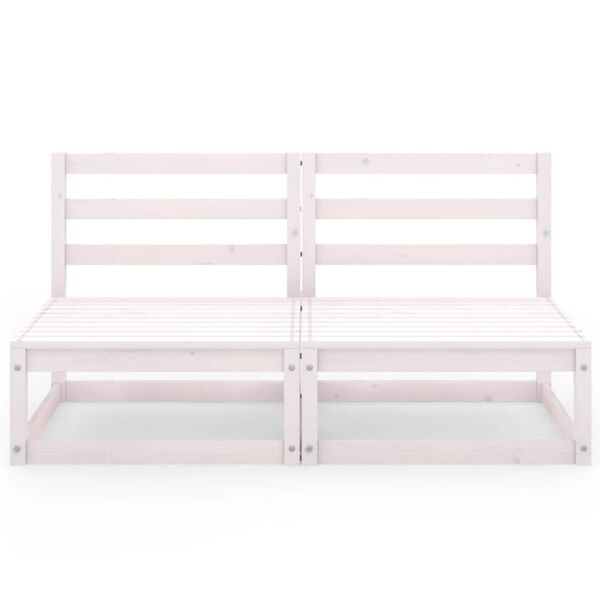 vidaXL Vrtni dvosjed od masivne borovine bijeli